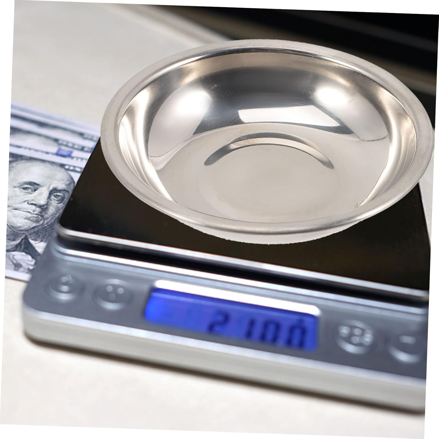 COHEALI 6Pcs Multi-Purpose Stainless Steel Scale Tray for Weighing Powder Jewelry Electronic Scales for Kitchen Jewelry Weighing Tasks image number 3