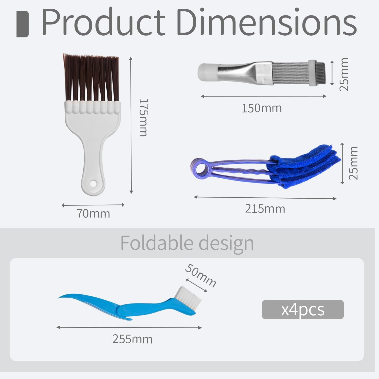 JDNFKG Pack of 4 Electric Cleaning Brushes, Multifunctional Cleaning Tools, Electric Dust Removal Tools, Suitable for Air Conditioners, Refrigerators and Evaporators image number 4