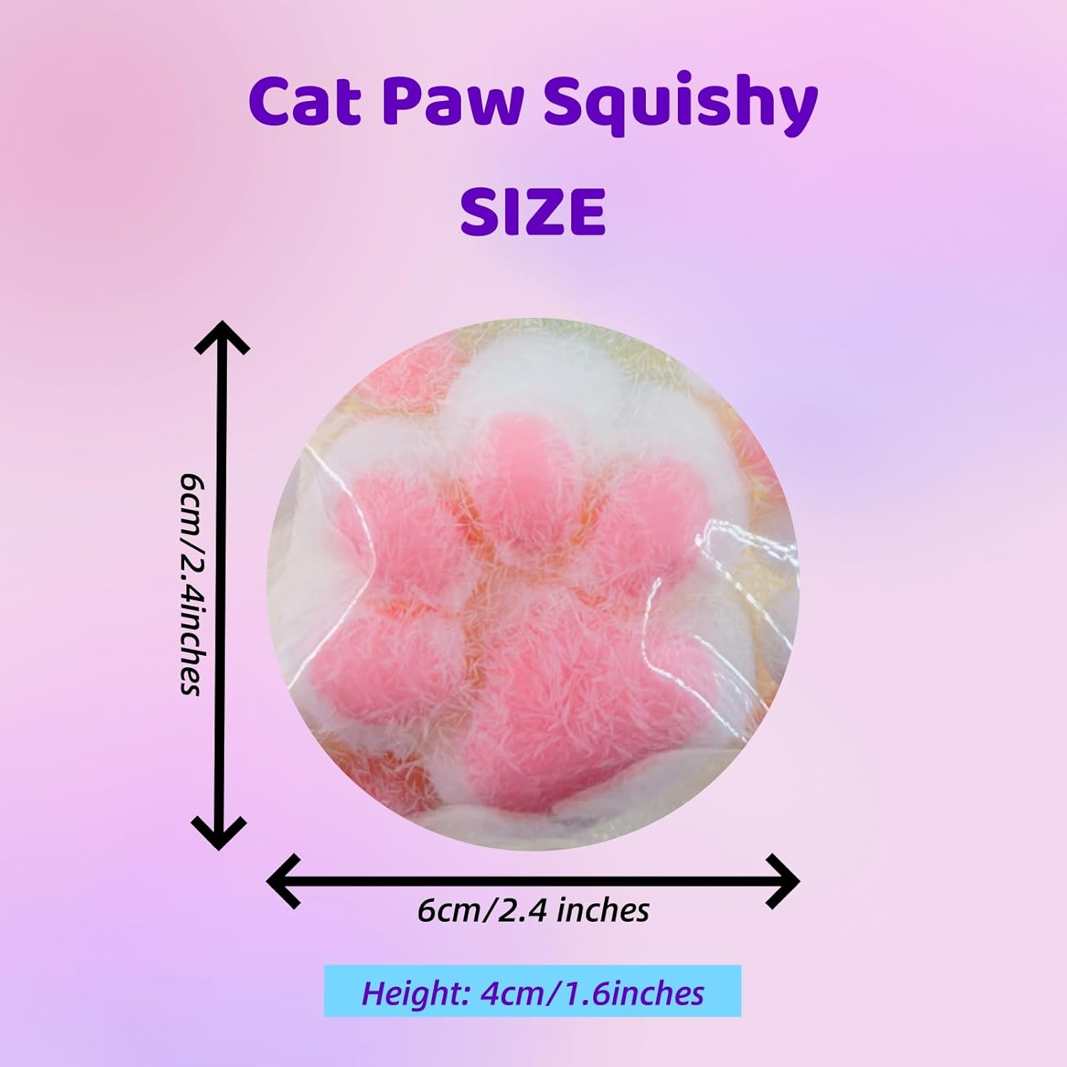 Taba Cat Squishy Squeeze Toys, Squishy Chuu, Cat Paw Squishy Stress Relief Sensory Toy, Pinch Family Squishy Toys, Jelly Kitty Paw Squishy for Kids Adults (White) image number 3