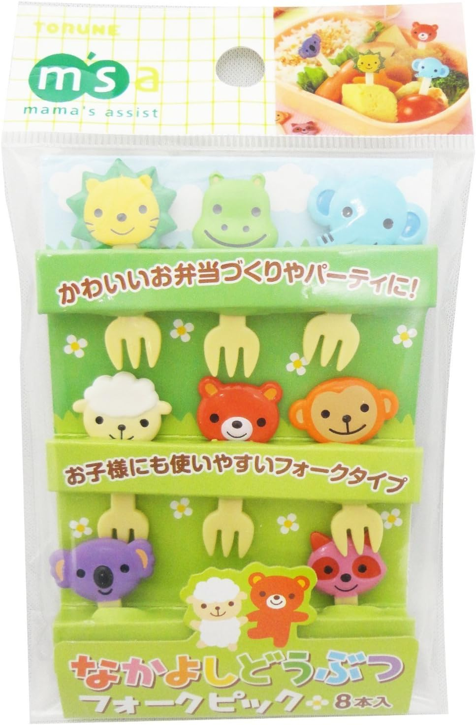 Torune 8 Piece Bento Decoration Food Picks Forks Cute Animal for Lunch Box image number 1