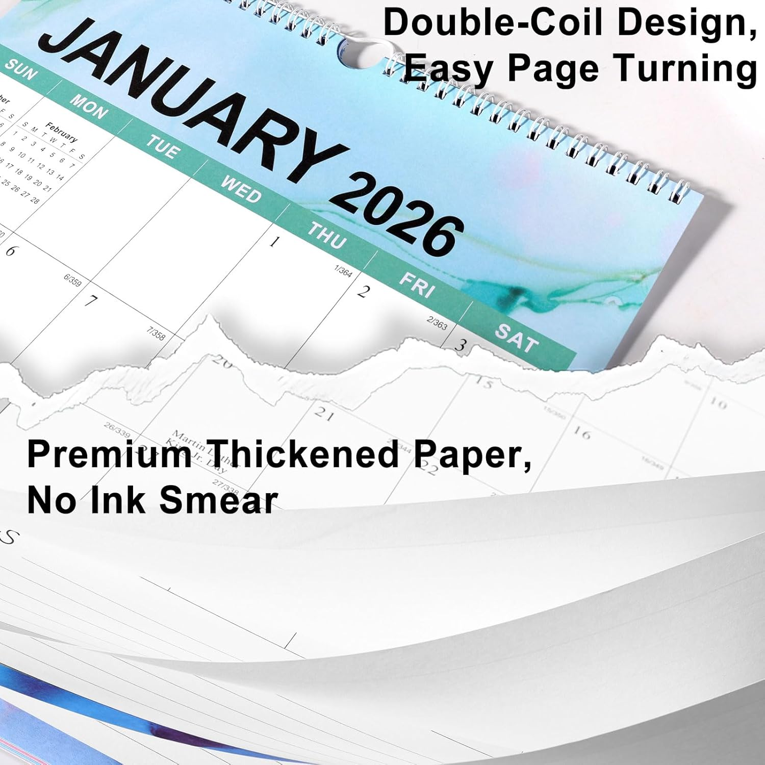 2026-2027 Wall Calendar with Stickers, Monthly Planner Runs from January 2026 to June 2027, 18 Months for Office Home School, 17'' X 12'' (Dark Blue) - Dark Blue image number 2