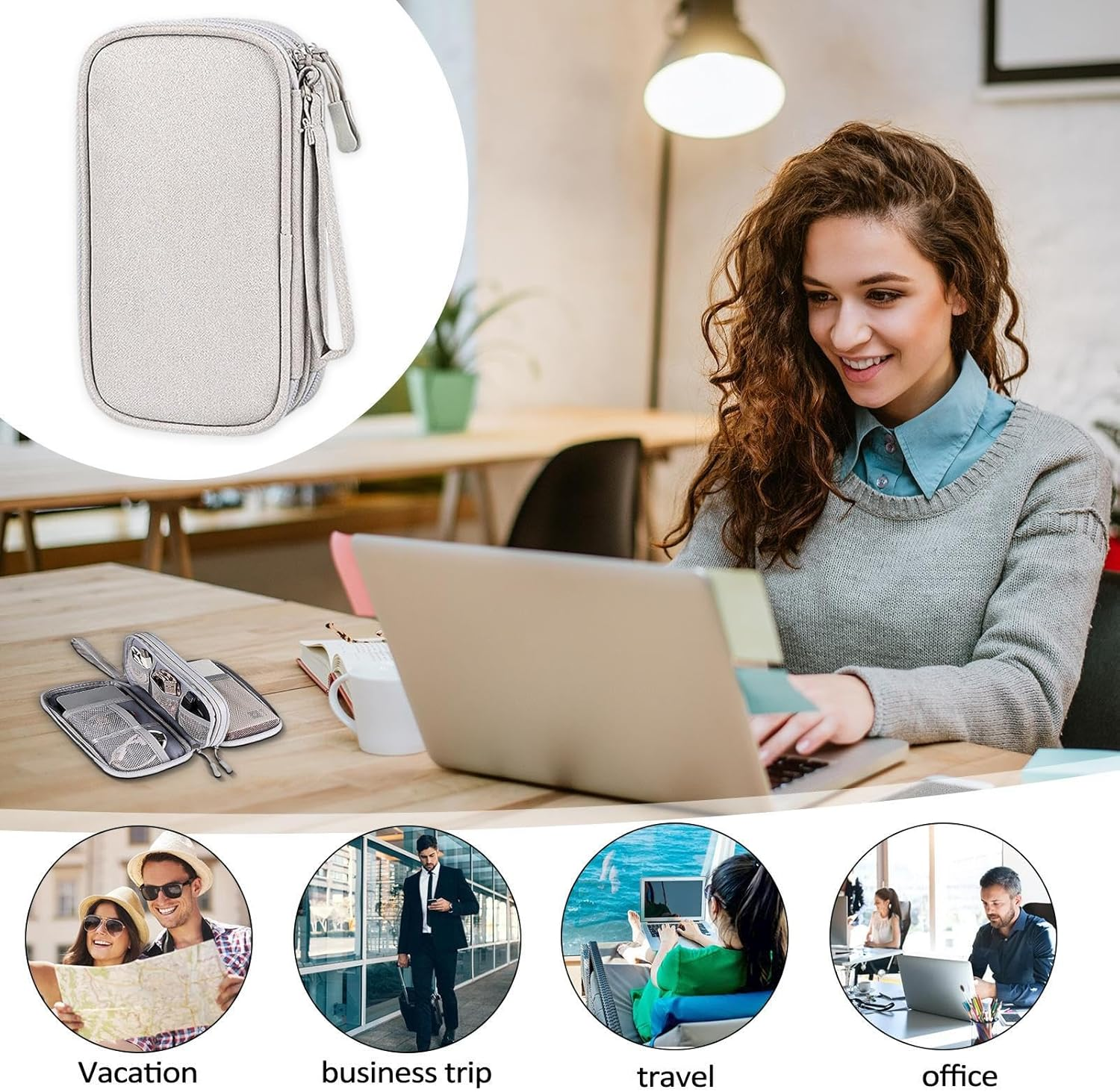 Electronic Organizer Travel Case | Travel Cord Organizer | Cord Storage Bag Travel Case, Travel Cable Organizer Pouch, Waterproof Electronic Accessories Carrying Bag Maijia image number 5