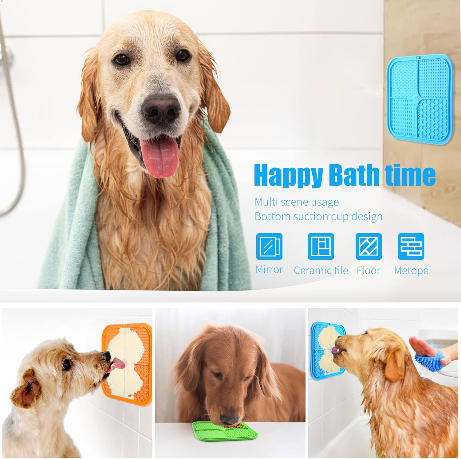 Lick Mat for Dogs, Premium Lick Pad with Suction Cups for Dog Anxiety Relief, Slow Feeder Dog Bowls, Bathing, Grooming and Training