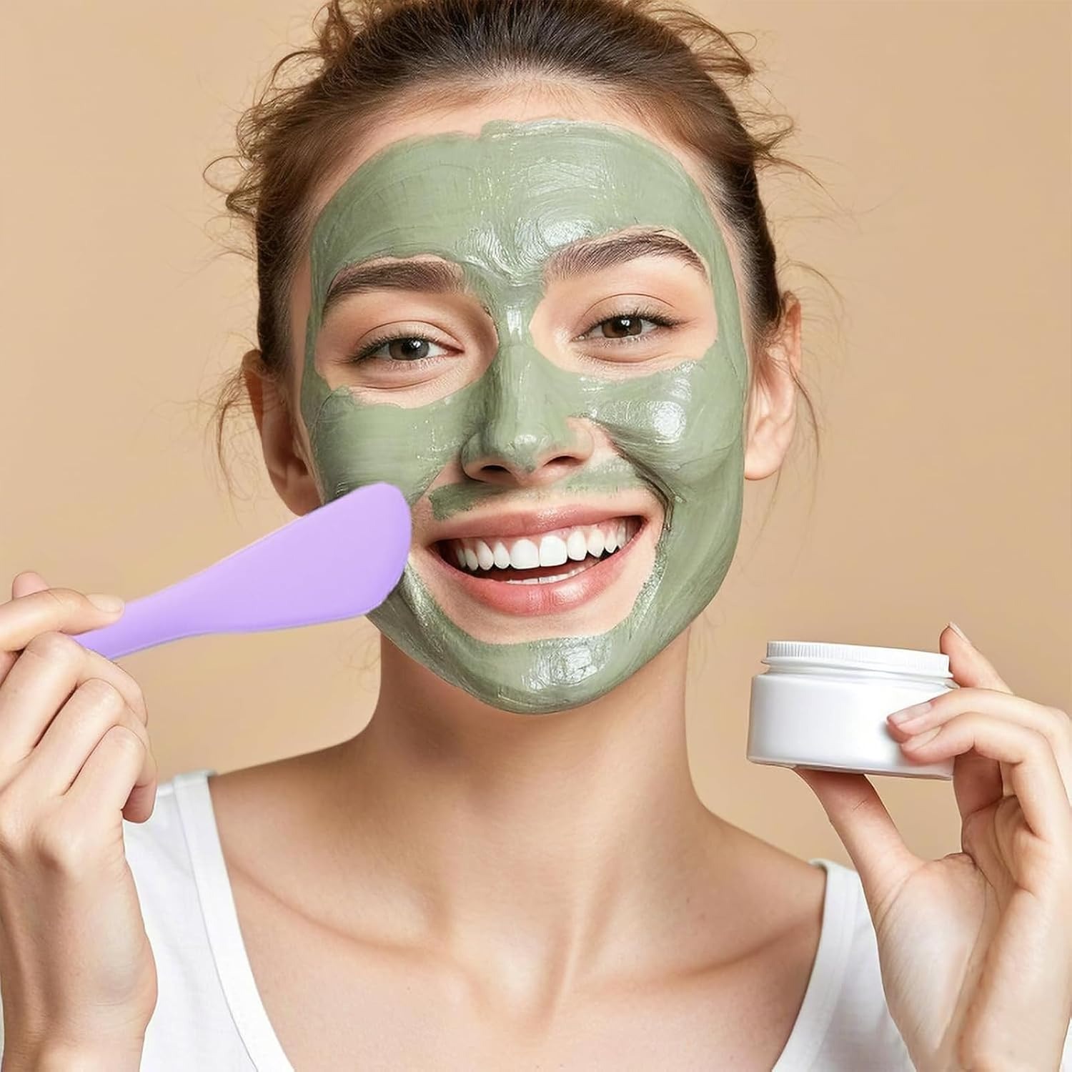 Yeanifeana 3 Pack Silicone Pore Scrubber Brush, 2 in 1 Pore Cleaning Brush for Face, Blackhead Remover Tool for Clay Mud & Charcoal Mask, Gentle Exfoliator (Pink+Purple+Gray) image number 3