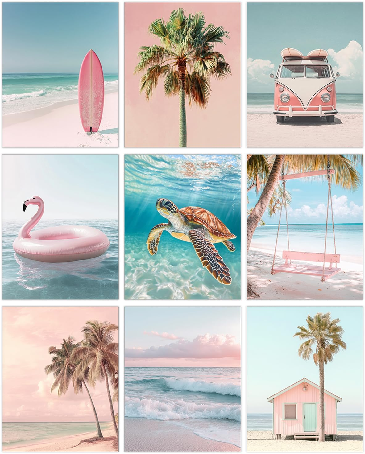 FEOFTIE Vintage Travel Posters Italy Amalfi Coast Wall Art Retro Posters Set of 6 Italian City Wall Art Landscape Poster Beach Painting Venice Rome Wall Art for Bathroom 8X10 Inch Unframed