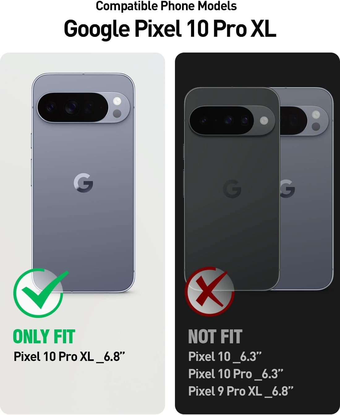 Poetic Revolution Case for Google Pixel 10 Pro XL 5G, [Slide Camera Cover], Built-In Screen Protector [Work with Fingerprint ID], [2 Front Frame] Full Body Rugged Shockproof Case with Kickstand, Black image number 4