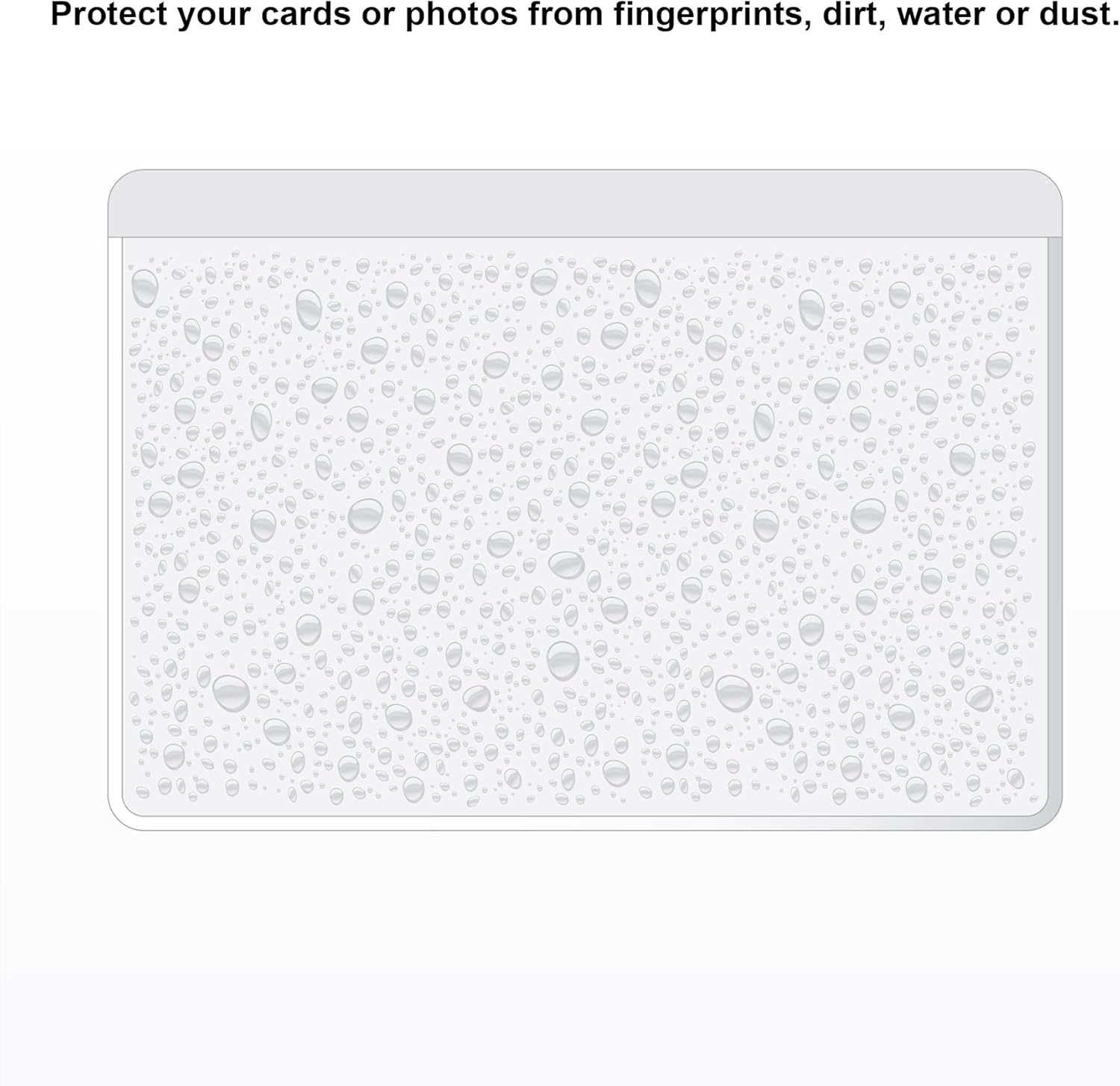 Clear Adhesive 4" X 6" Index Card Pockets with Top Open for Loading, 50 Pack, Plastic Labels Holders for Storage Bins and Library Card, Organizing and Protecting Your Index Cards or Photos image number 5