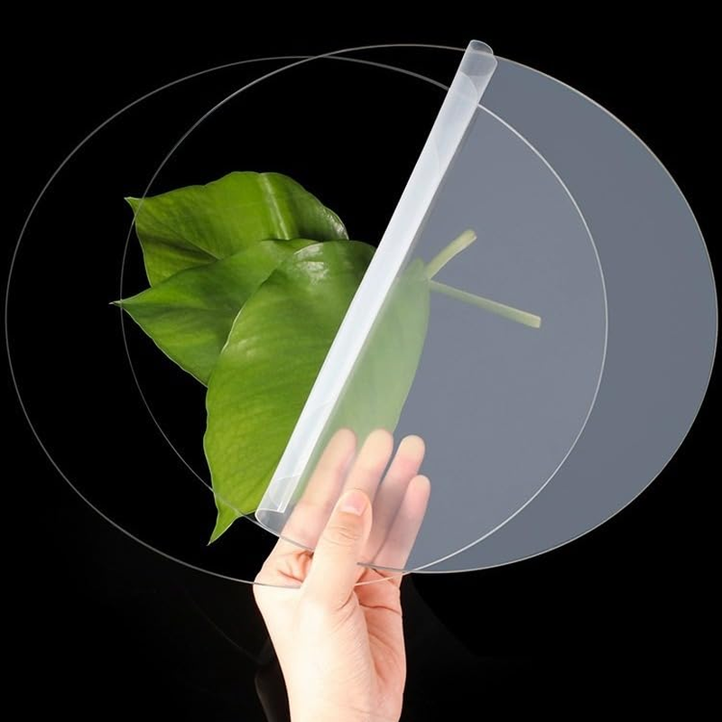 Virellisee 2Pcs round Acrylic Sheet 1/4 Inch Thick(6Mm),6 Inch Diameter Clear Plexiglass Sheets,Clear Acrylic Circle, Cake Disk, Table Top, Acrylic Backdrop (6Inch) image number 2