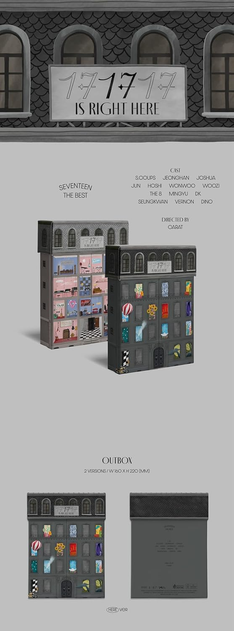 Seventeen 17 Is Right HERE Best Album Cd+Folded Poster on Pack+Outbox+Photobook+Archiving Book+Lyric Book+Team Photobook+Photocard+Tracking Sealed SVT (HERE Version) image number 3