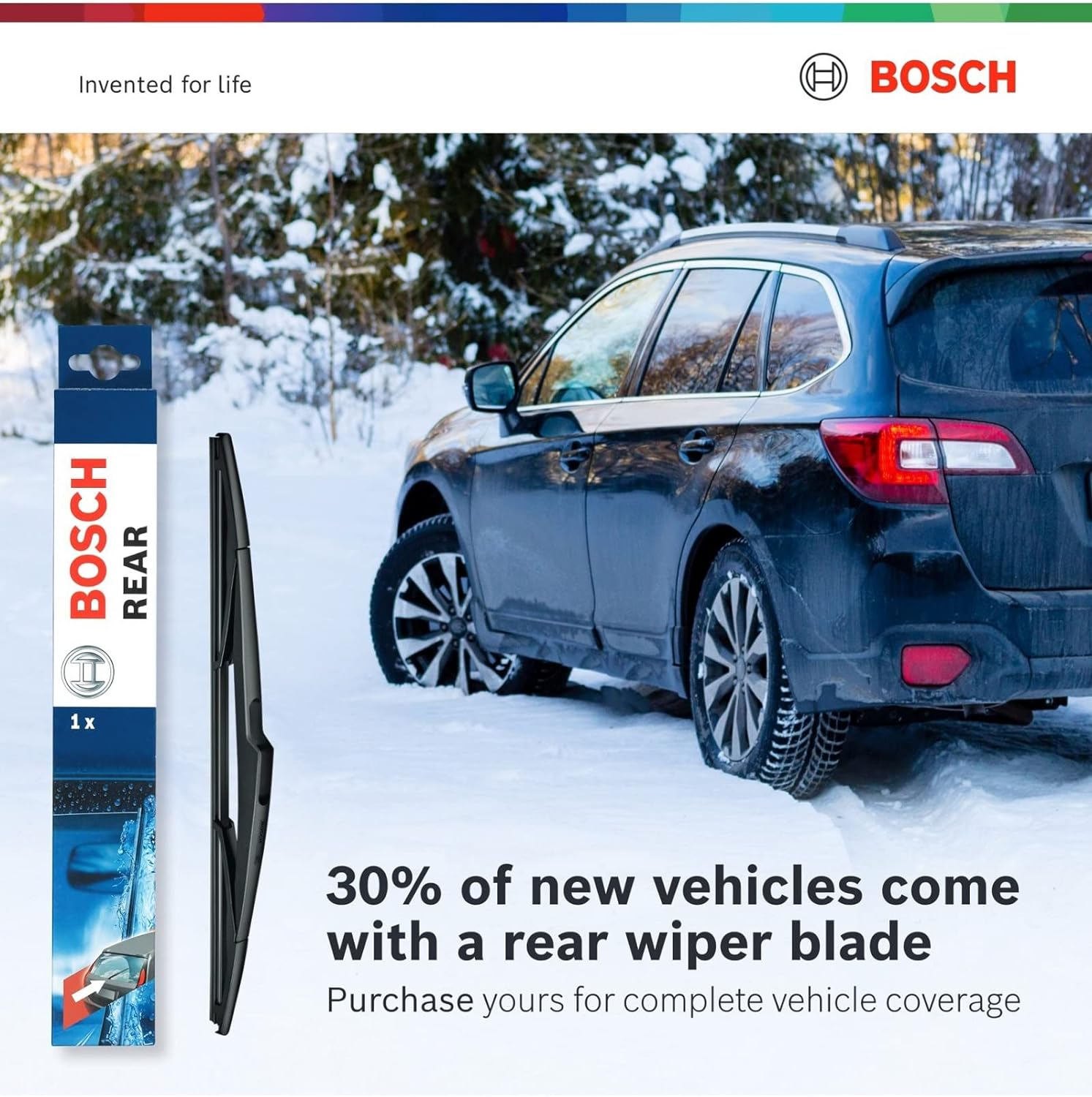 Bosch ICON Wiper Blades 26OE22OE (Set of 2) Fits Ford: 11-19 Explorer, Mercedes-Benz: 11-06 B0, Toyota: 19-07 Tundra, Volkswage: 19-16 Tiguan +More, up to 40% Longer Life, Frustration Free Packaging image number 3
