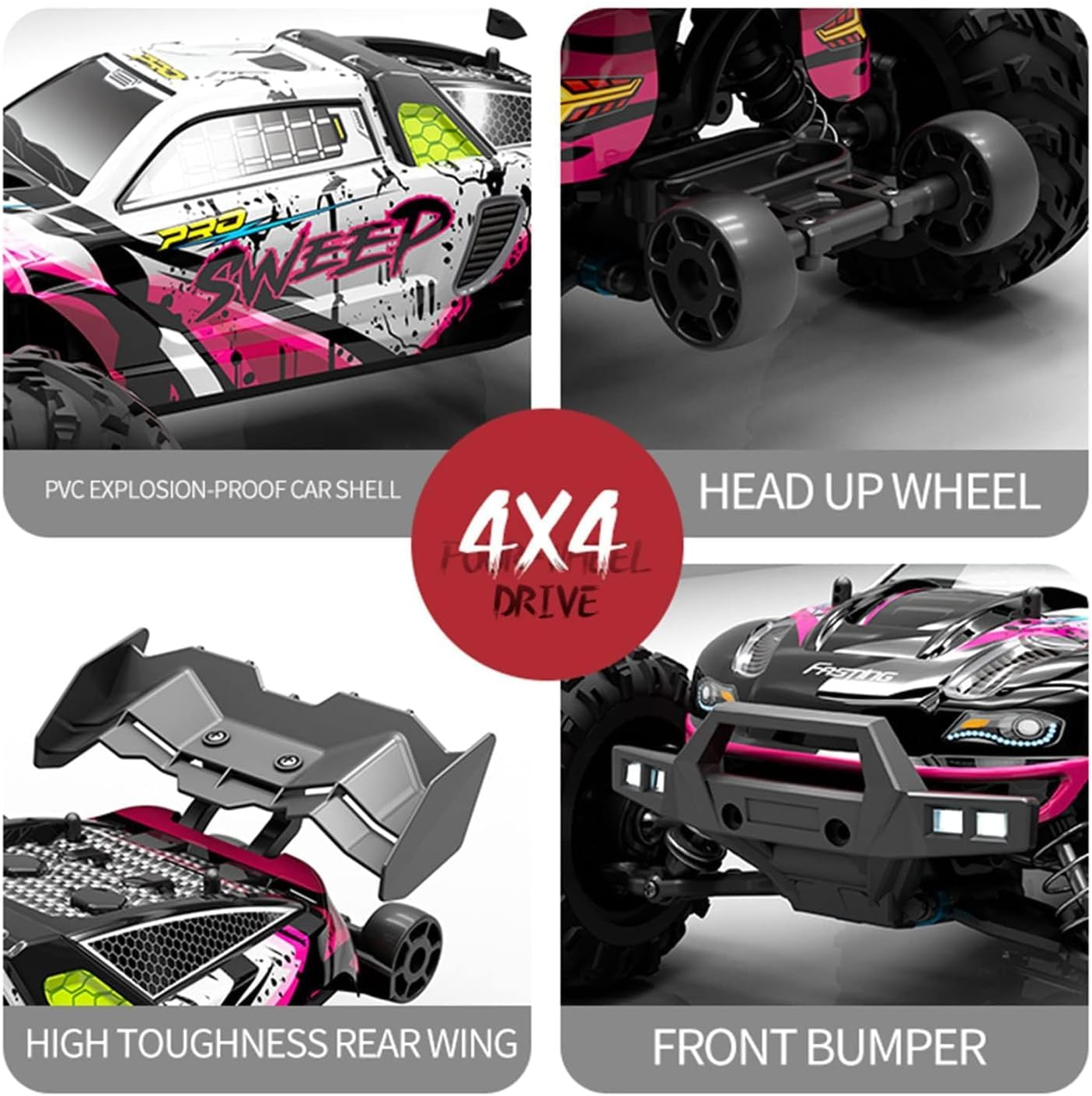 KAIMIO 70KM/H 4WD High Speed Brushless RC Truck, RTR Monster Truck, 1:16 Scale RC Car All-Terrain Off-Road Waterproof 2.4GHZ Hobby Grade RC Car for Beginners and Adults (16102Pro-Blue) image number 3