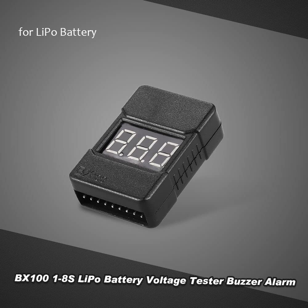 BX100 1-8S Lipo Battery Voltage Tester Low Voltage Buzzer Alarm with LED Indicator image number 1