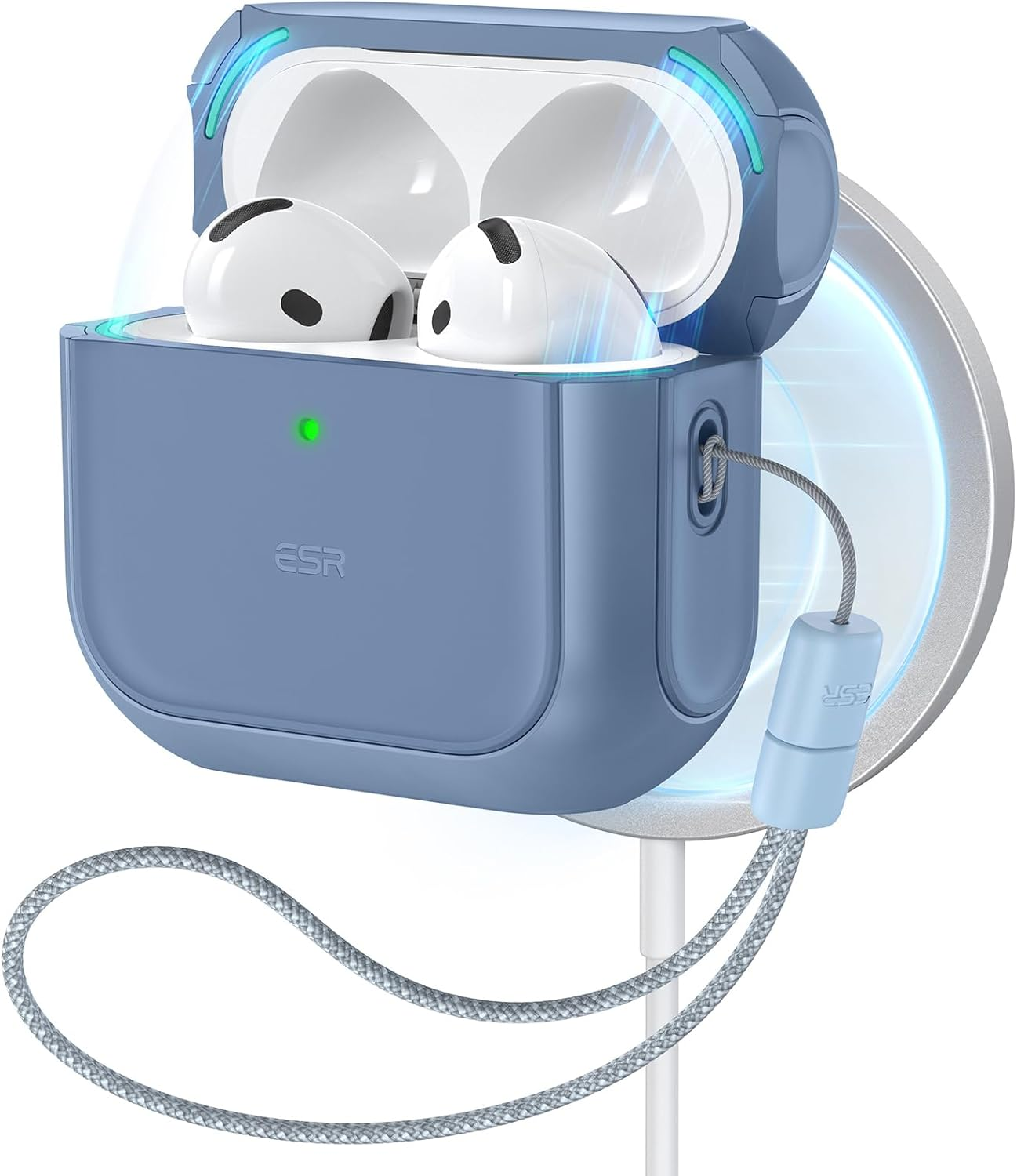 ESR for Airpods 4 Case, Compatible with Airpods 4Th Generation Case (2024) (USB-C), Compatible with Magsafe, Drop Protection Cover with Lanyard, Magnetic Lid Lock, Orbit Hybrid Case, Black