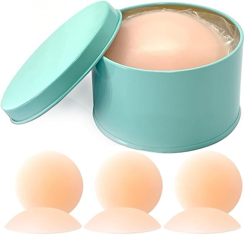 Nipple Cover 6 Pairs - Seamless and Sheer Adhesive Silicone Nipple Pasties for Women Reusable, Sticky Breast Petals,Invisible Nipple Cover with Packaging Box，Pasties image number 3