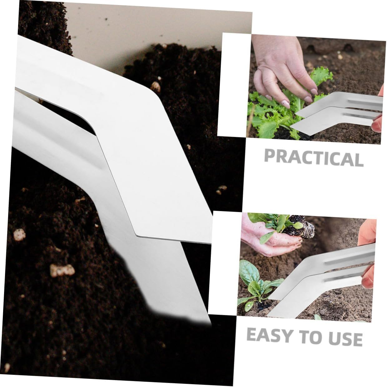 2Pcs Stainless Steel Plants Tong Set Versatile Transplanting Tool for Gardeners Compact Plant Pliers for Skill Levels image number 1