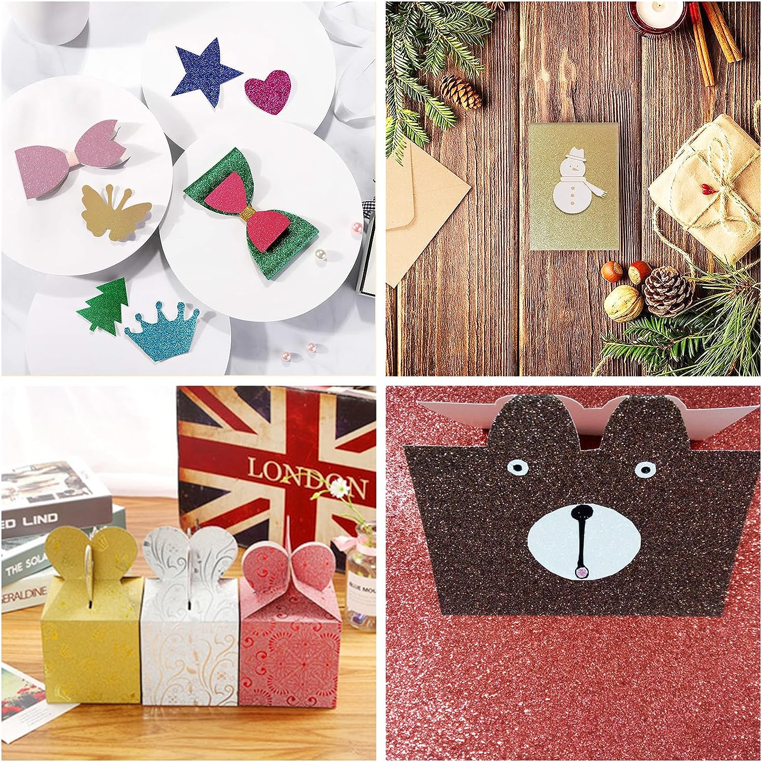 A4 Glitter Cards, Rose Gold Craft Paper Sheet, 250GSM Shiny Glitter Cardstock, Clay Drawing Card for Crafts and Arts, DIY Needs, Gift Wrapping Scrapbook, Soft Touch Luxury (10 Sheets) image number 3