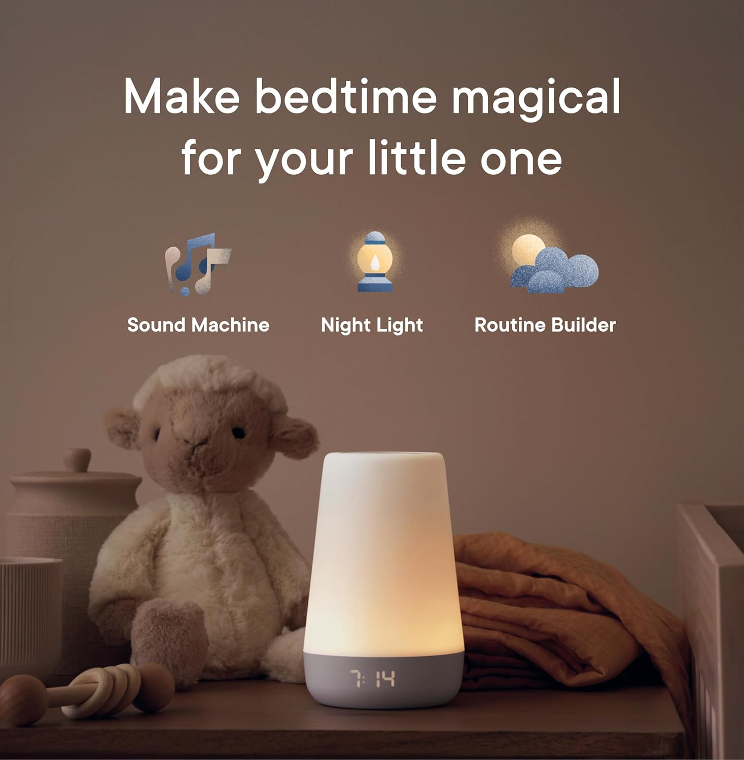 Hatch Rest Baby Sound Machine, Night Light | 2Nd Gen | Sleep Trainer, Time-To-Rise Alarm Clock, White Noise Soother, Music & Stories for Nursery, Toddler & Kids Bedroom (Wi-Fi), (Australia Compatible) image number 1