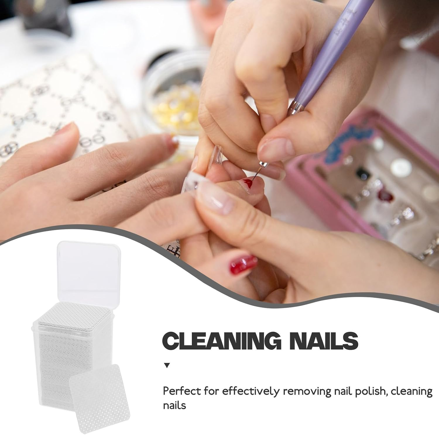 HOMOCONO Nail Wipes Alcohol for Gel Nails, 400Pcs Cotton Remover Pads Travel-Friendly Storage for Acrylic and Gel image number 4