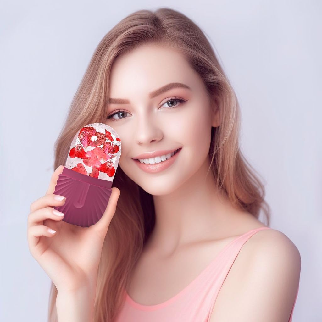 Joyeee Ice Face Roller, Ice Roller for Face & Eye Puffiness Relief, Reusable Ice Eye Face Massager Skin Care Tool Skin Fridge, Silicone Beauty Facial Ice Cube Mold Face Massage Tool Women image number 6
