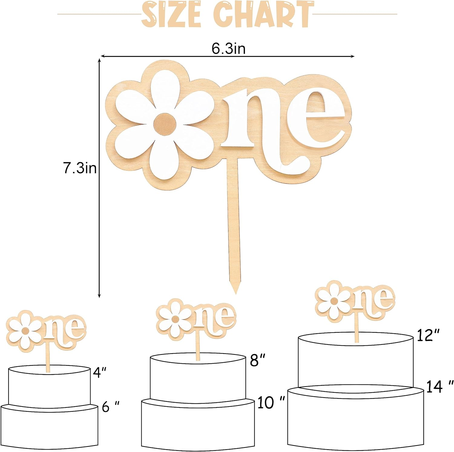 Daisy Cake Topper for 1St Birthday - First Birthday Cake Decoration, Retro Groovy Boho Daisy, Daisy Birthday Party Decor, Best Flower Cake Topper for Baby(Daisy One Cake Topper) image number 4