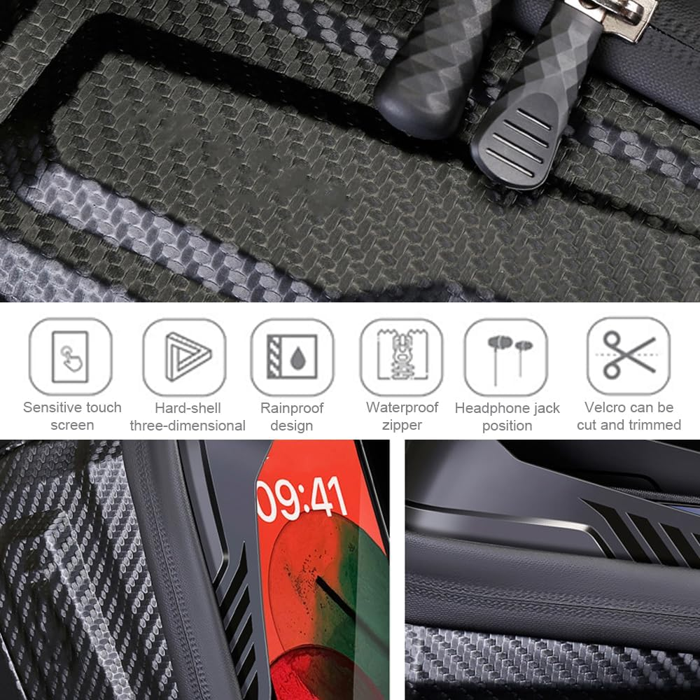 HHWRT Waterproof Bicycle Handlebar Bag, Bike Front Frame Bag with Touchscreen Phone Holder, Bicycle Top Tube Bag, Bike Phone Bag, Cycling Storage Pouch for MTB, Road and Commuter Bikes image number 1