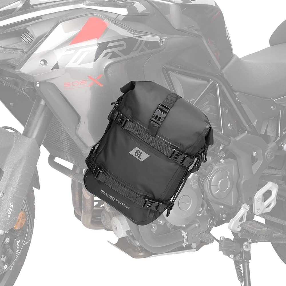 Rhinowalk Motor Pannier Bag 15L Multifunctional Fully Waterproof Rear Rack Trunk Motorcycle Seat Bag Motorbike Saddle Bag Professional Motor Accessories-Black