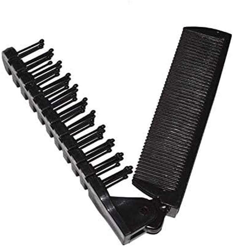 Aeyistry 3 Pcs Portable Travel Hair Comb Brush Foldable Massage Hair Comb Anti-Static Hairdressing Tools Set(Black) image number 1