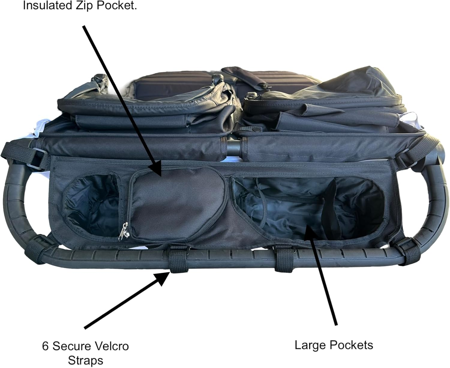 Split (Bar in Middle of Handlebar) Double Stroller Organizer for Bob Duallie and Baby Jogger City Mini GT image number 2