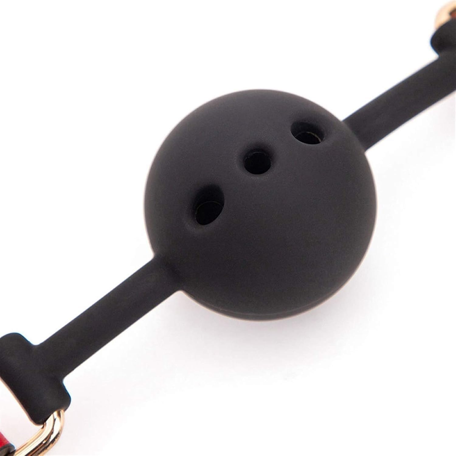 Black and Red Adjustable Size Opening Breathable Mouth Ball Diameter 4.2Cm Fashionable Adjustable Women'S Mouth Ball Suitable for Women Men Role Playing Game Entertainment Tool image number 1