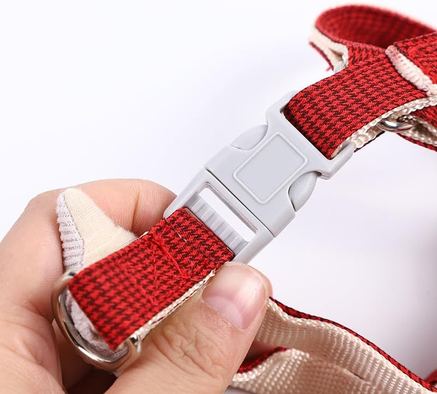 A Set of Puppy Harness and Leash the Adjustable Soft Suede Harness Is Decorated with Five-Pointed Stars It Is Suitable for Puppies, Small Dogs and Medium-Sized Dogs. (One Size Fits All) image number 6