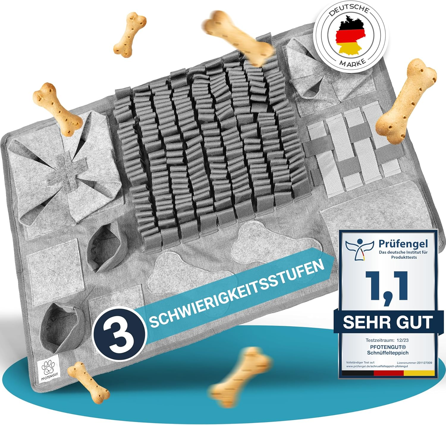 PFOTENGUT&reg; Interactive Sniffing Rug for Dogs - Intelligence Toy for Dogs - Sniffing Mat Dog - Dog Sense of Smell Training Mat - Dog Toy with 3 Levels - Sniffing Training Dog image number 2