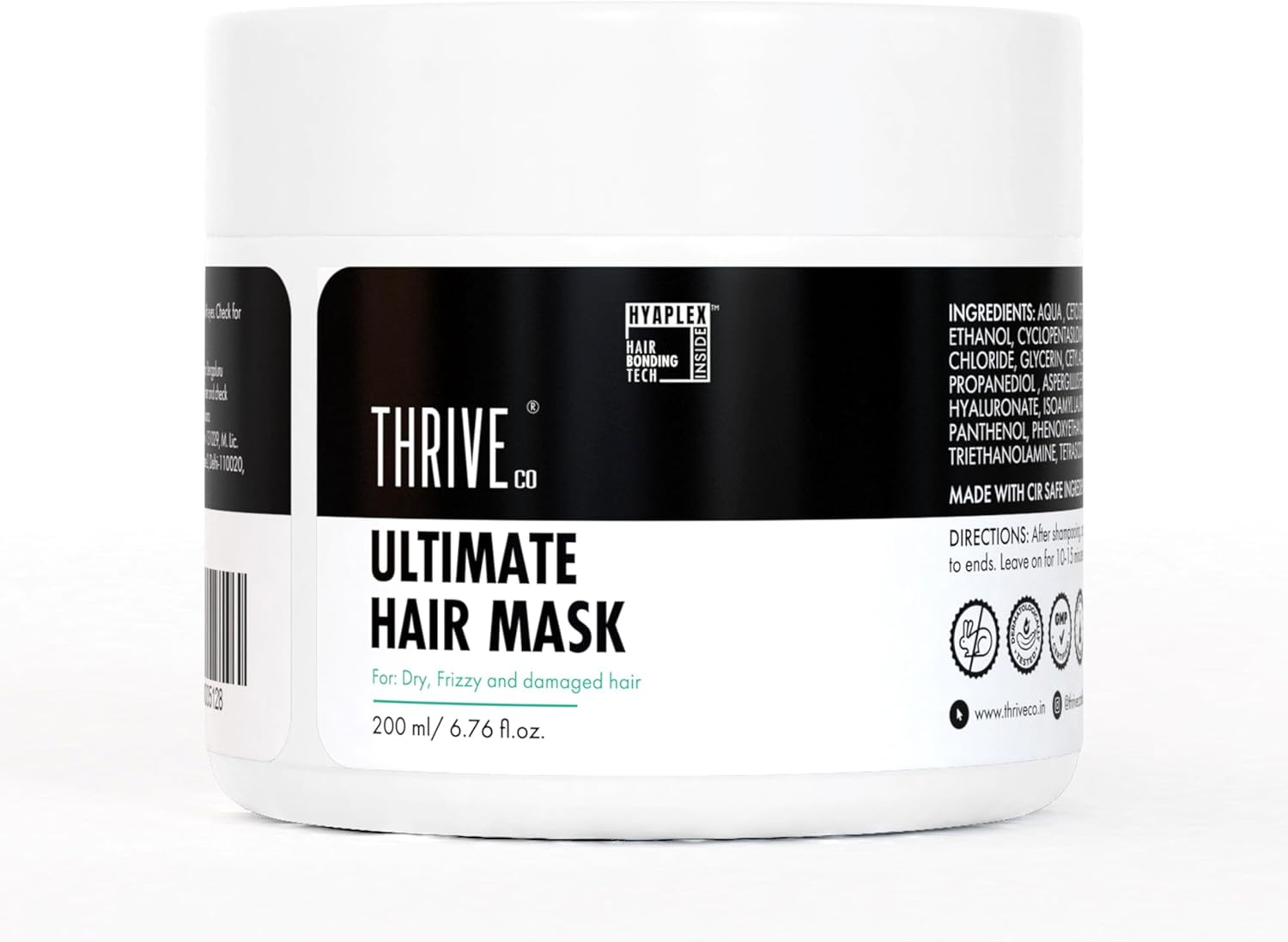 Thriveco Ultimate Hair Mask with Hyaplex&trade;| for Dry, Lifeless, Frizzy, and Damaged Hair | Smooths Frizz, Repairs Damage, Hydrates & Strengthens Hair | 200 Ml image number 6