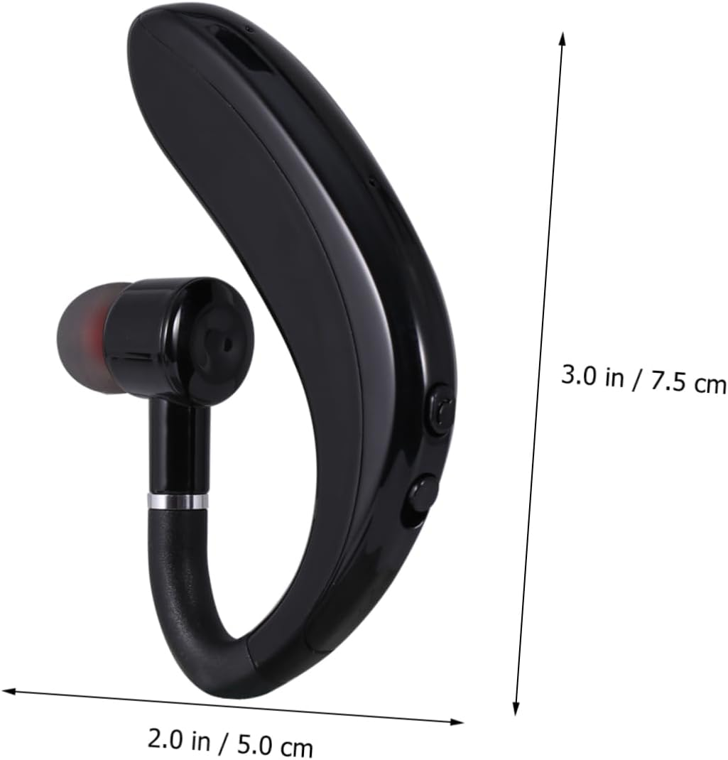 POPETPOP Wireless Earphone Earpiece for Driving Long Battery Life, One-Side Ear Hook Design, Black Wireless Earbuds for Workout and Business Use image number 1