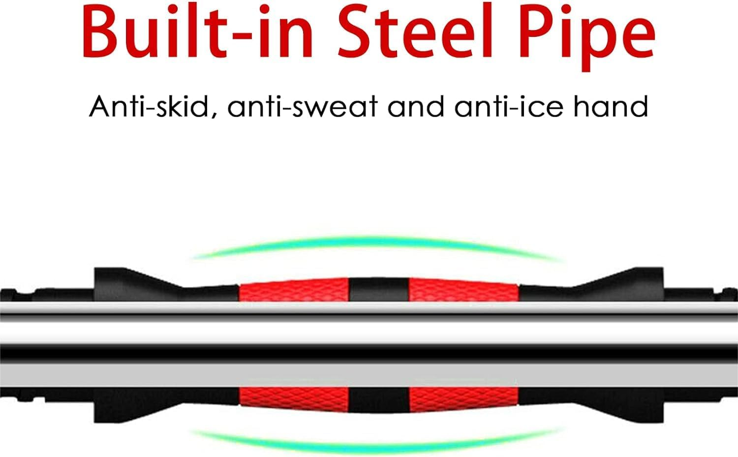 CUEMOON 2 X 35 Cm Universal Dumbbells Barbell Bars, Connecting Steel Tube with Non-Slip Grip Surfaces and Spinlock Collars image number 1