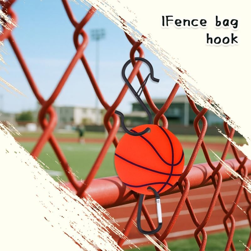 Basketball Backpack Hook for Friend Outdoor Sports Equipment for Dad Coach Christmas Birthday Gifts for Baseball Lovers Fence Hooks for Hanging Basketball Bags Hook Water Bottles Lover Player image number 5