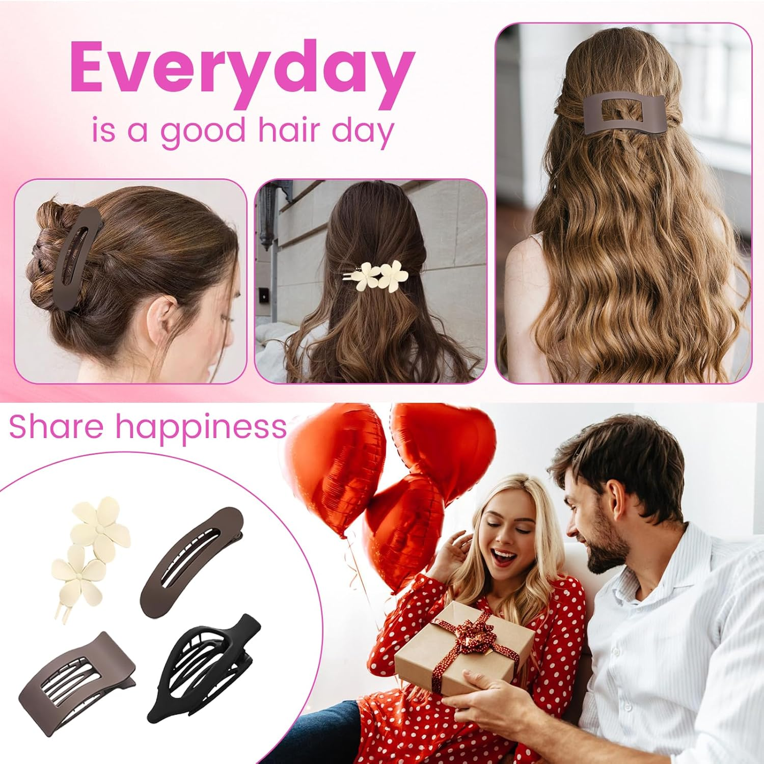 FOLAI 12 Pcs Hair Clips Set Hair Clips Strong Hold for Daily Use Office image number 1