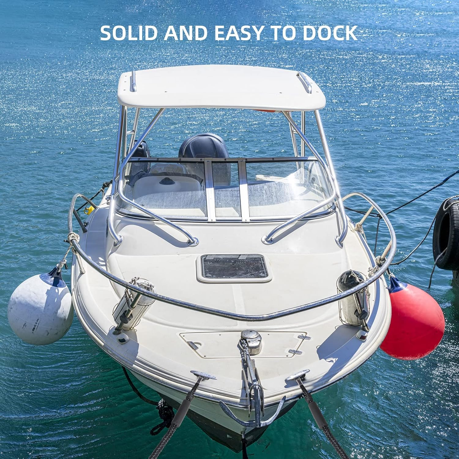 4 Pack Bungee Boat Dock Lines Mooring Rope Bungee Shock Cords Docking Rope Clip for Pwc,Jet Ski,Pontoon,Kayak,Canoe,Power Boat,Watercraft 4 Feet - Black image number 3