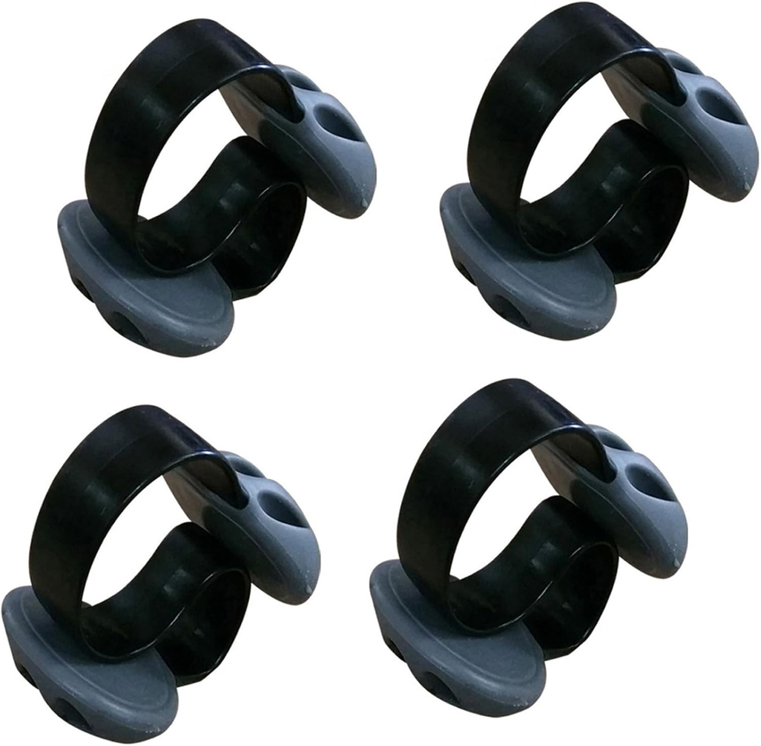 Coralpearl Desk Cable Drop Clips Non-Adhesive, Table Cord Stay Holder Weighted, Small Wire Management Clamp Removable, Silicone Tidy Organizer Keeper for Phone Computer Chargers (4 White)