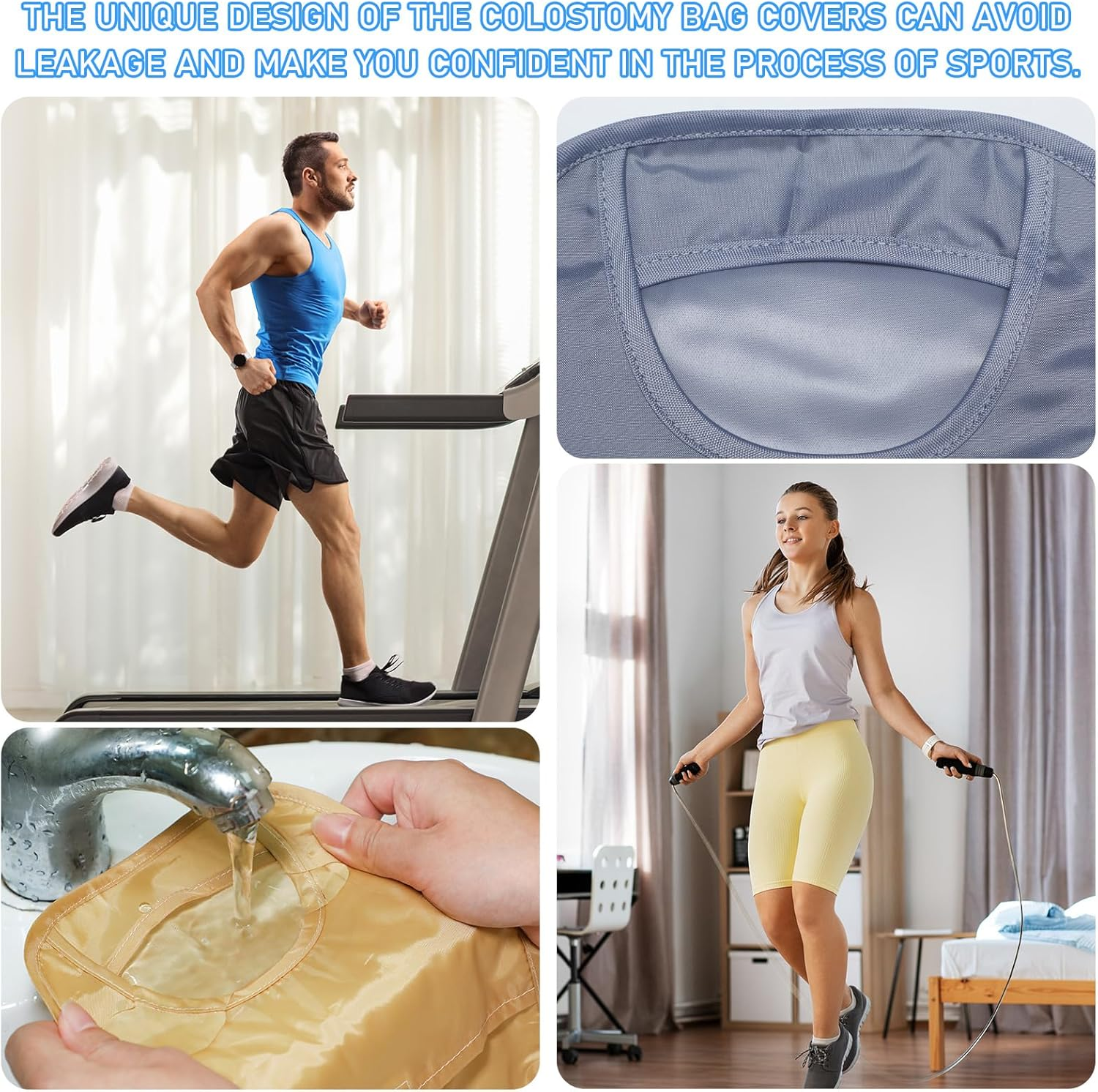 6 Pcs Ostomy Bag Covers Waterproof Ostomy Shower Cover Stretchy Lightweight Colostomy Bags with Opening for Ileostomy Care image number 6