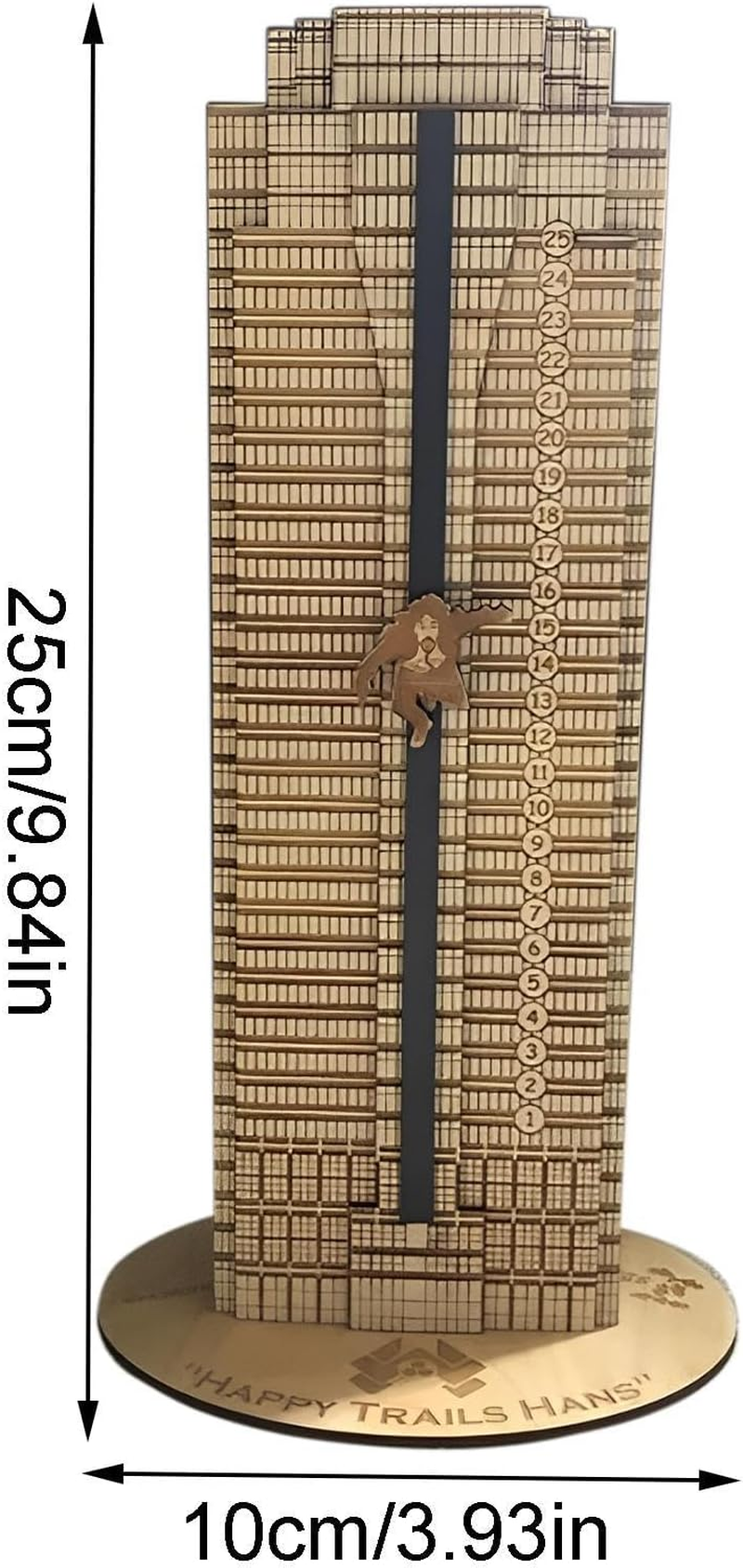 Wooden Die Hard Advent Calendar, 1/2PCS Hans Gruber Christmas Advent Calendar, Falling off Nakatomi Plaza Countdown Calendar, 2023 New Christmas Ornament, for Home Decor & Gifts image number 2