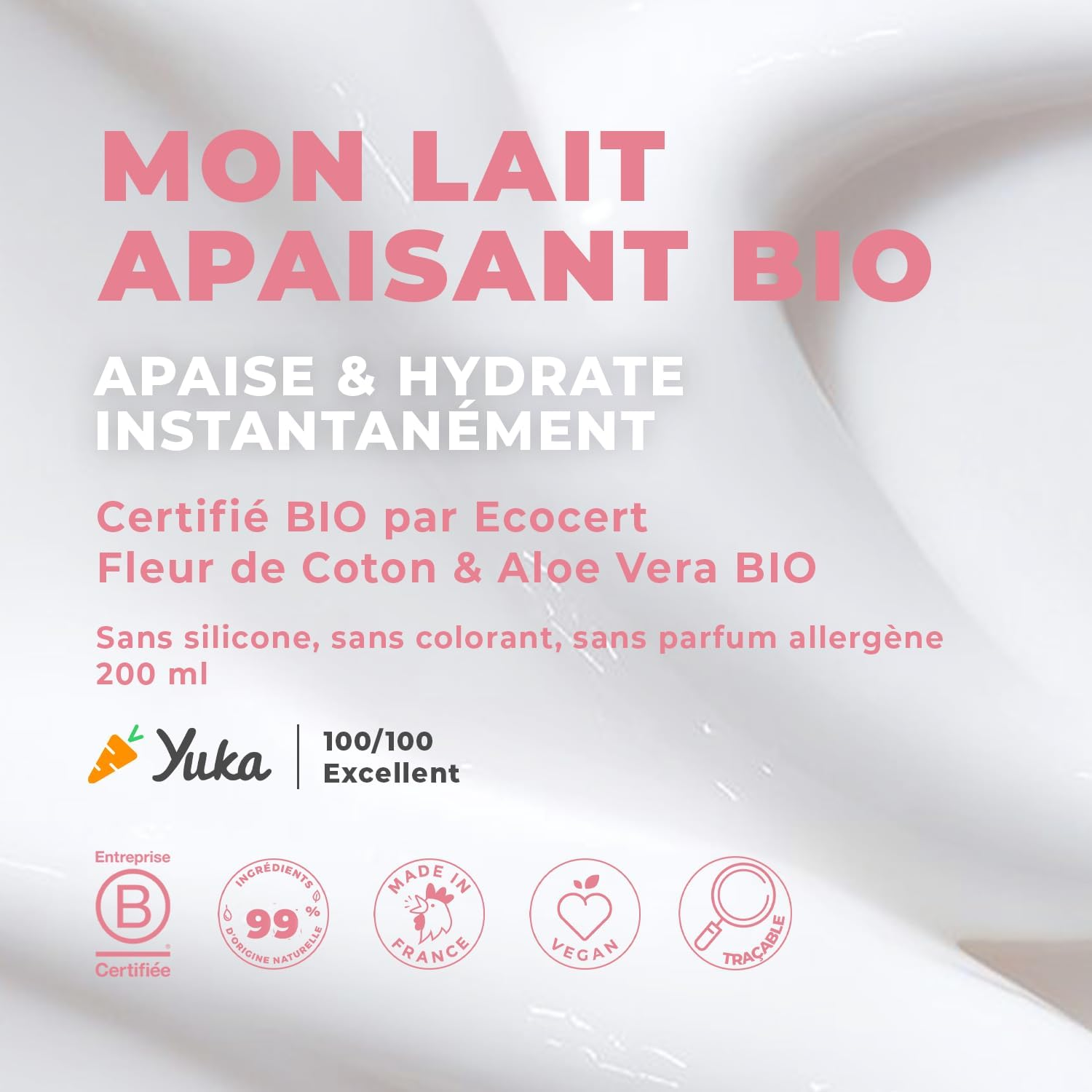 ENERGIE FRUIT Soothing Body Milk Organic Certified by Ecocert Cotton Flower & Aloe Vera Vegan 200 Ml image number 1