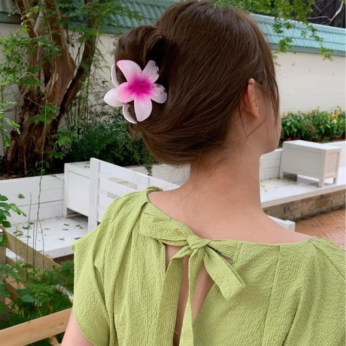 IKOPFLN Pack of 12 Flower Hair Clips, 4 Cm Cute Acrylic Hair Clips, Small Hair Clips, Non-Slip Hair Jaw Clips for Women, Girls, Medium and Thin Hair Styling Accessories (Six Colours), A, A image number 6