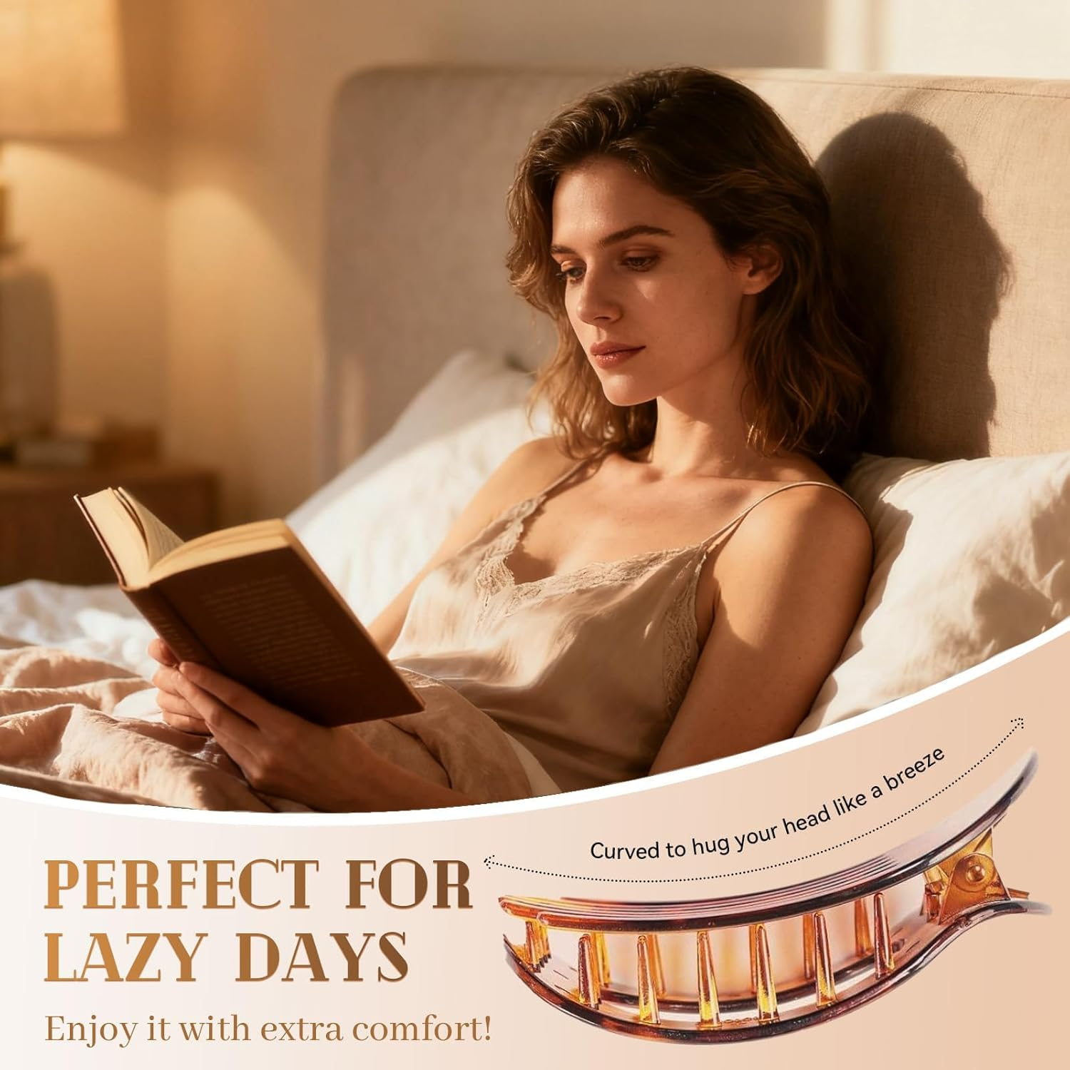 4-Pack of Flat Hair Clips for Women, Strong Fixation, Suitable for Women and Girls, Suitable for Thin and Thick Hair, Daily Use, Curved Design Hair Clips for Lying down and Driving image number 1