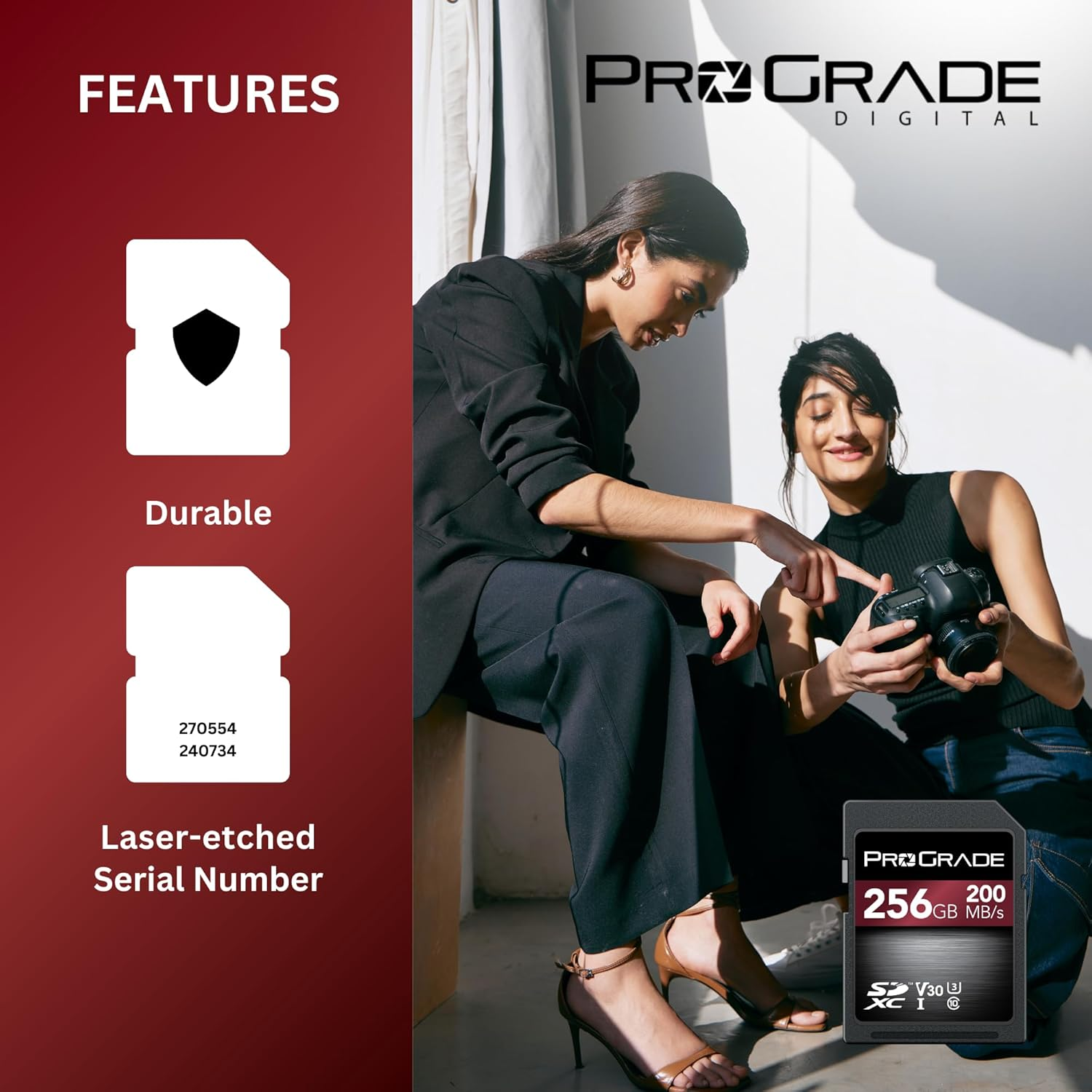 Prograde Digital SD UHS-I (256GB) Card V30 &ndash; up to 200Mb/S Read Speed | for Professional Vloggers, Filmmakers, Photographers & Content Curators image number 4