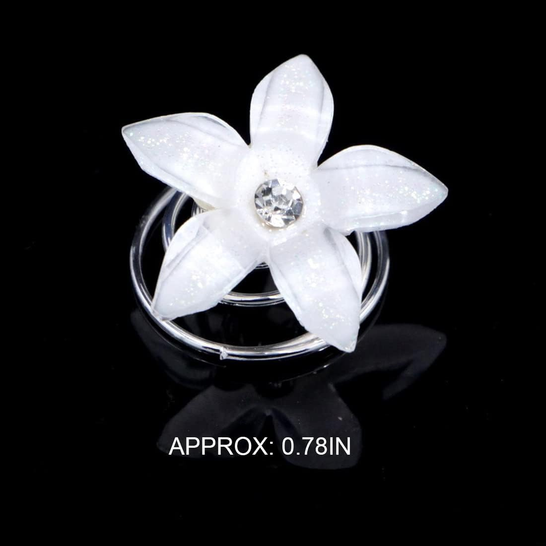 Zeayebsr 10 White Flower Hair Spiral Wedding Hair Accessories Bridal Hair Clips image number 3