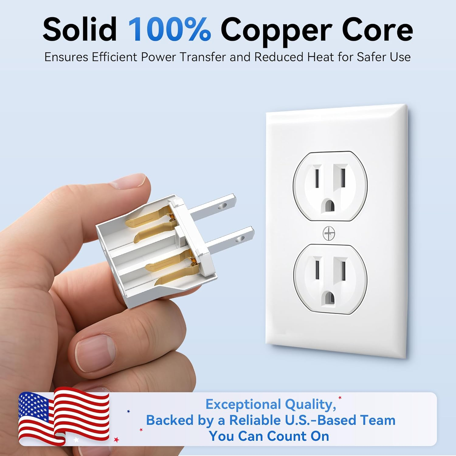 Unidapt EU Europe to US Usa Travel Plug Adapter Power Converter AC image number 4