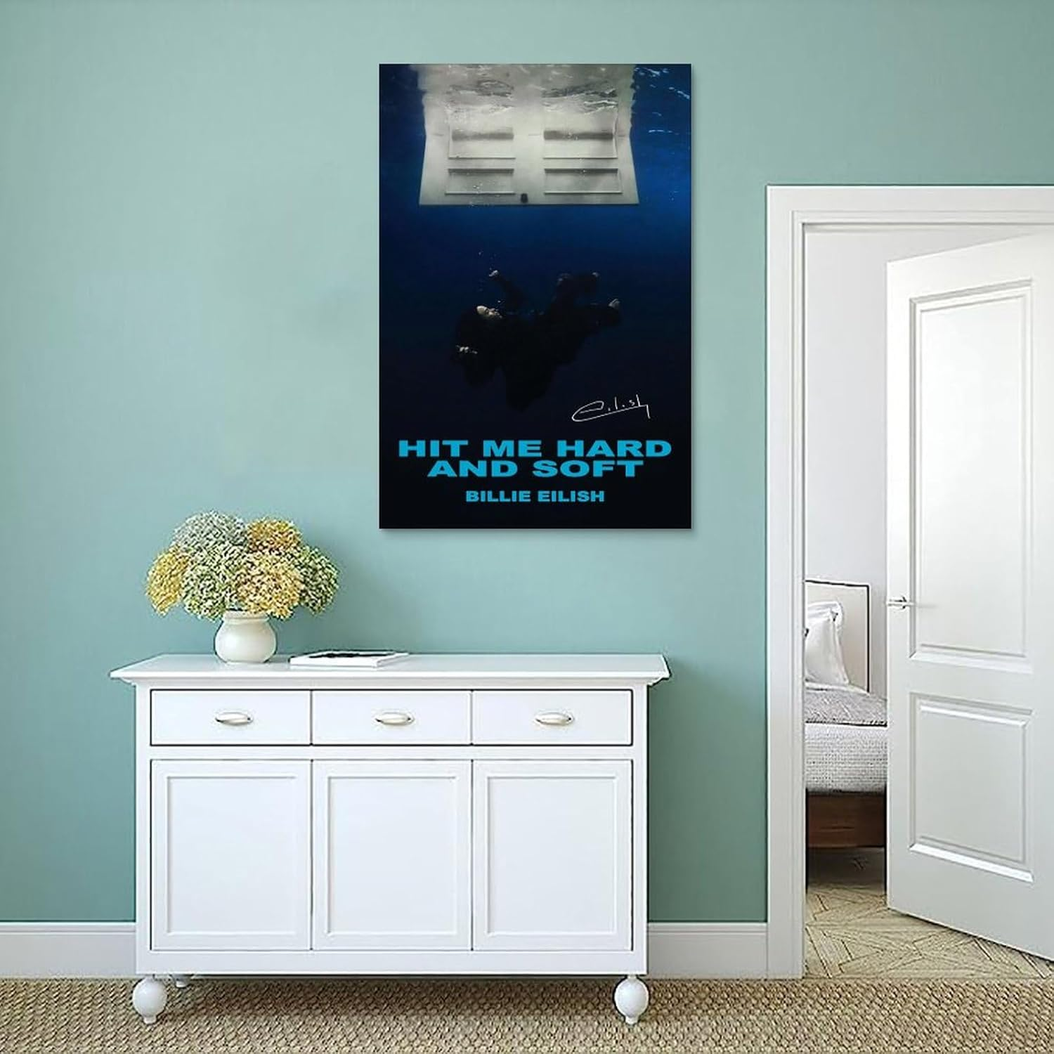 Billie Poster Eilish Music Album Retro Vintage Signed Cover Poster Canvas Painting Wall Art Picture Home Decor Print for Bedroom Living Room Dorm Study Bar Office 12X18Inch(30X45Cm) image number 3