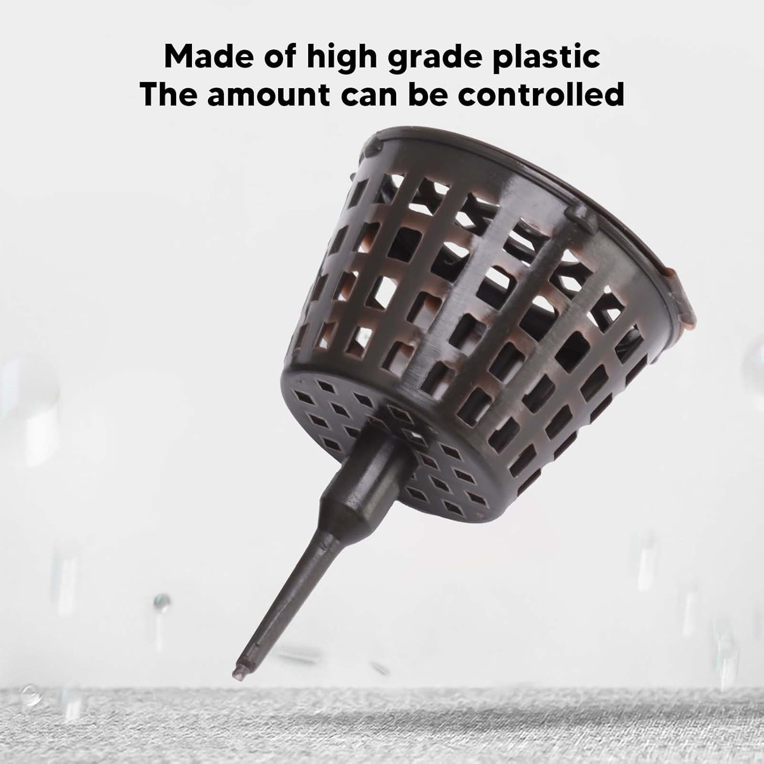 Plastic Fertilizer Mesh Basket with Lid, 100PCS, Easy to Use, Long Service Life for Succulent Orchid Bonsai (Large Size with Lid)