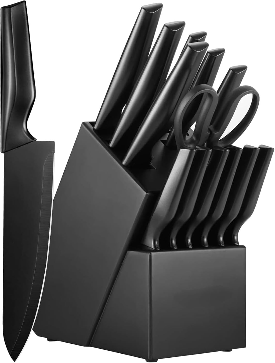 Homodoskey Knife Sets for Kitchen with Block Self Sharpening, 14 Pcs Kitchen Knife Set, Ultra Sharp Chef Knife Set for Kitchen, Dishwasher Safe, High Carbon Stainless Steel Knife Block Set image number 3