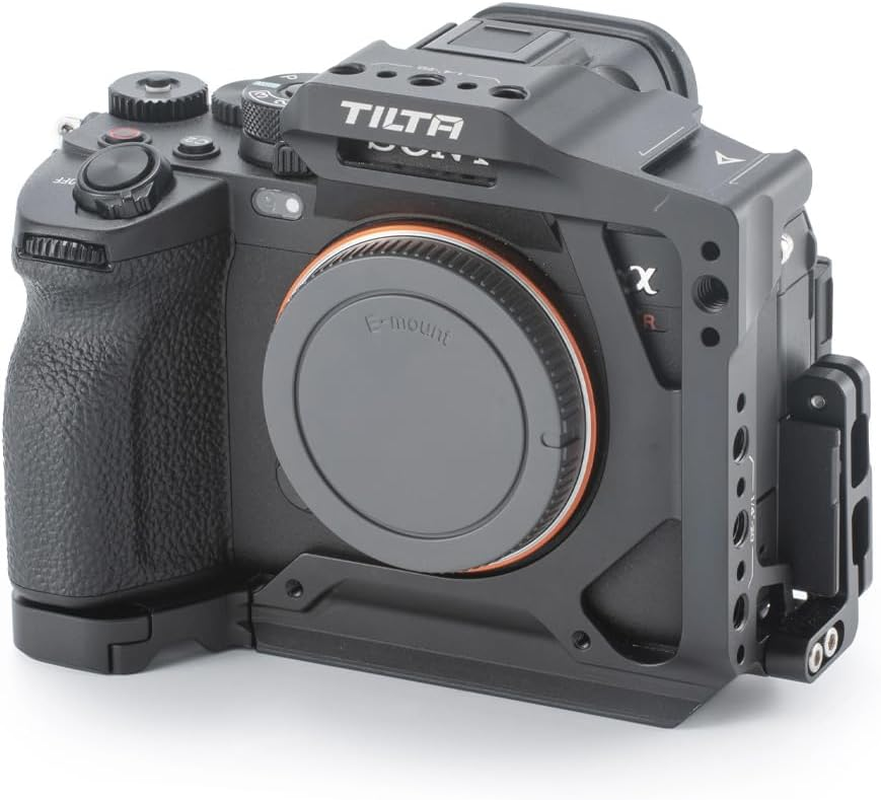 Tilta Half Camera Cage Compatible with Sony A7R V, with Mount Accessories via Cold Shoe and 1/4"-20 Threads with Locating Pins | TA-T46-HCC (Titanium Gray)